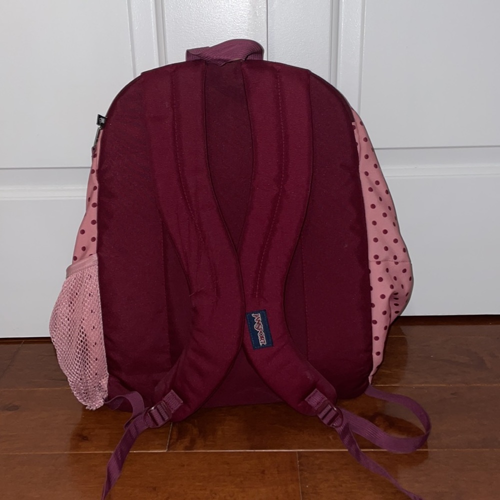 Jansport Pink Polka Dot School Backpack W Laptop Zipp… Gem